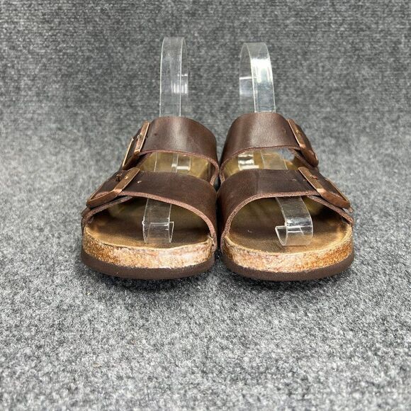 Birkenstock Arizona Sandals Women's Size 8 Brown Leather Buckle Slide Flip Flops - Picture 2 of 11